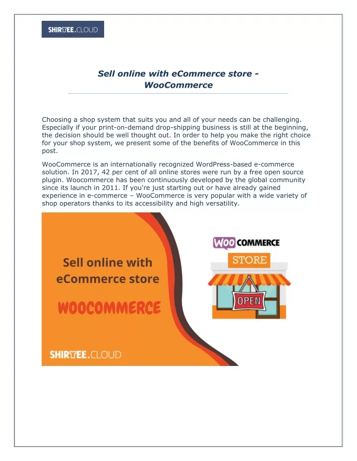 sell online with ecommerce store woocommerce