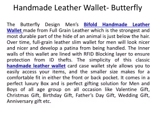 handmade leather wallet butterfly