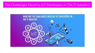 The Challenges Faced by IoT Developers in the IT Industry