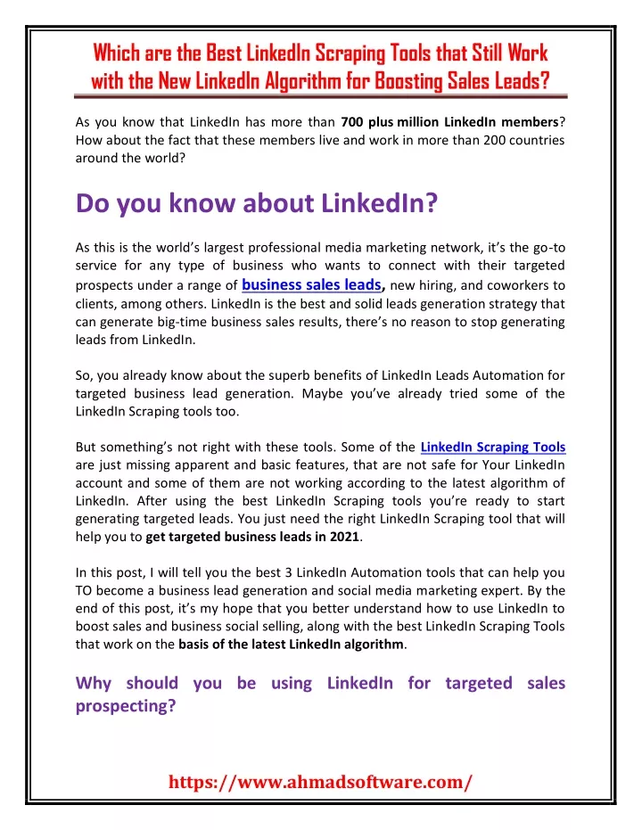 which are the best linkedin scraping tools that