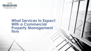 What Services to Expect With a Commercial Property Management Firm