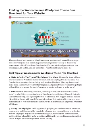 finding the woocommerce wordpress theme free