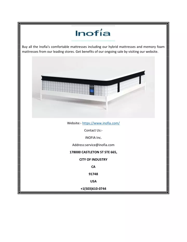 buy all the inofia s comfortable mattresses