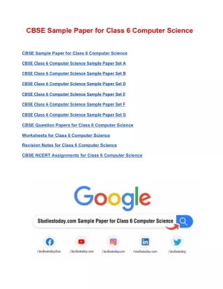 cbse sample paper for class 6 computer science