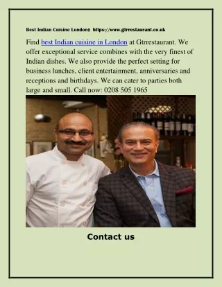 Best Indian Cuisine London