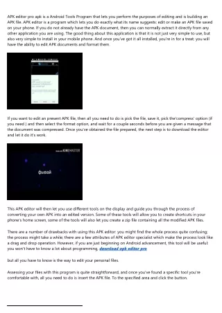 apk editor pro apk is a android tools program