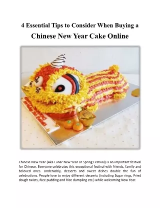 4 Essential Tips to Consider When Buying a Chinese New Year Cake Online