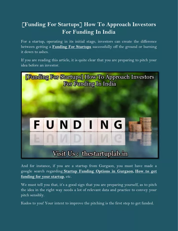 funding for startups how to approach investors