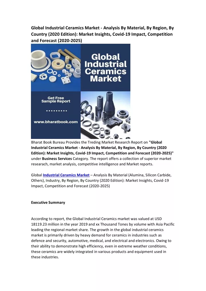 global industrial ceramics market analysis