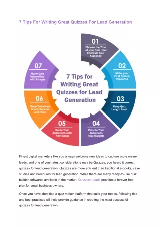 7 tips for writing great quizzes for lead