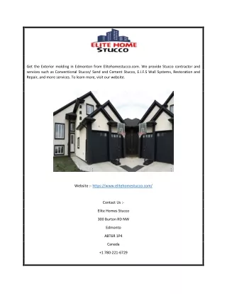 get the exterior molding in edmonton from