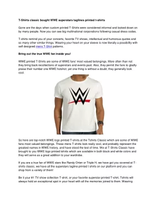 T-Shirts classic bought WWE superstars taglines printed t-shirts