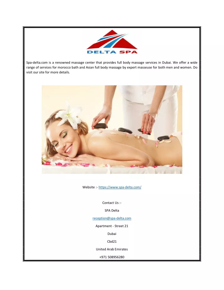 spa delta com is a renowned massage center that