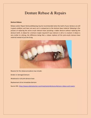 Denture Rebase & Repairs