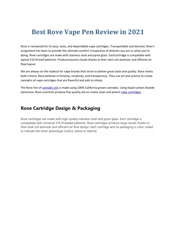 best rove vape pen review in 2021
