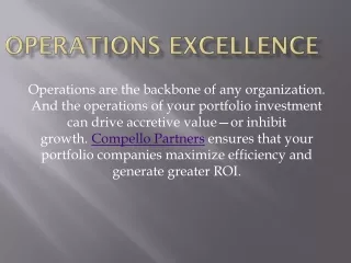 OPERATIONS EXCELLENCE