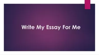 Write My Essay For Me