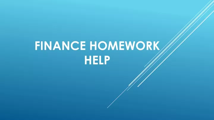 finance homework help