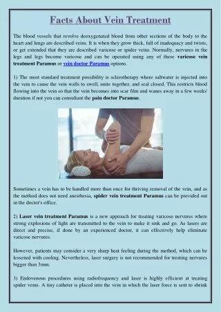 facts about vein treatment