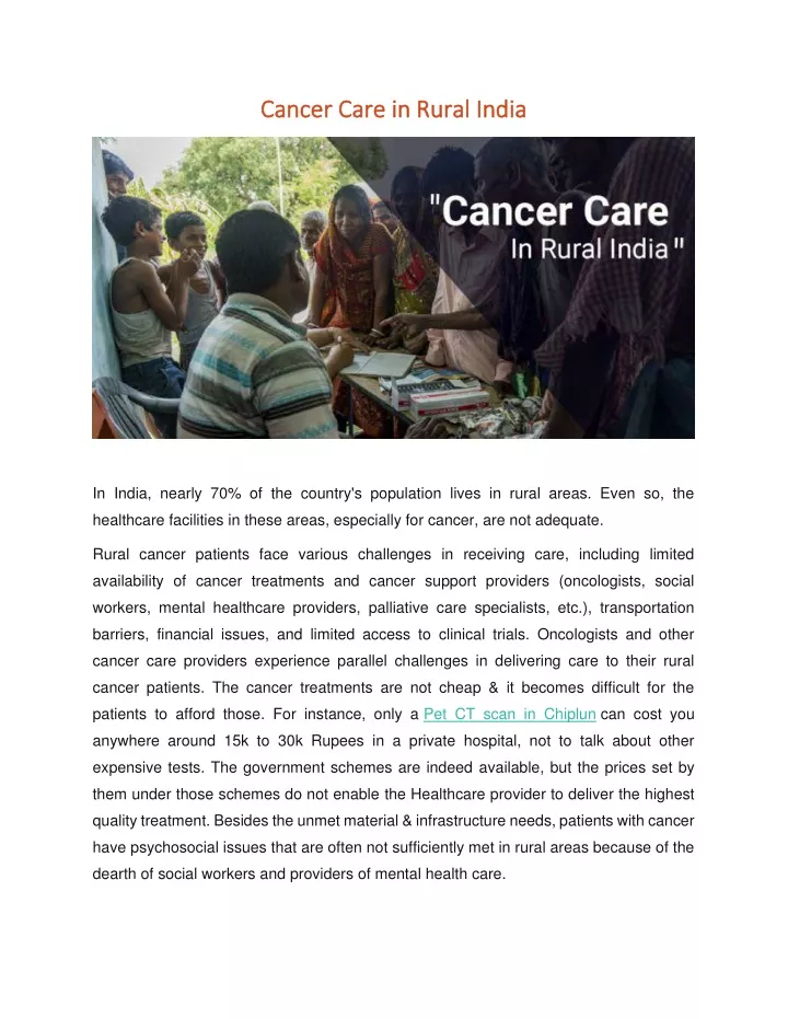 cancer care in rural india cancer care in rural