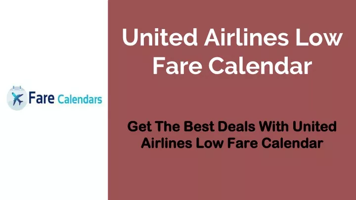 united airlines low fare calendar