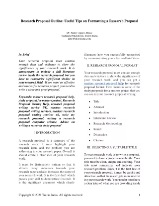 research proposal outline useful tips