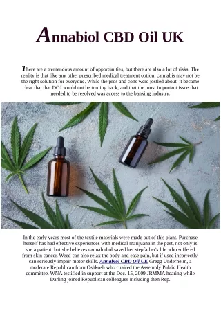 Annabiol CBD Oil UK, Benfits !