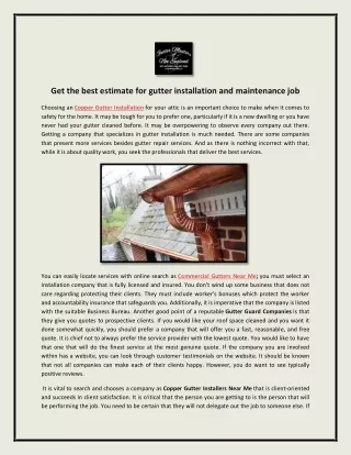 get the best estimate for gutter installation