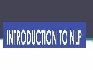 Introduction to NLP