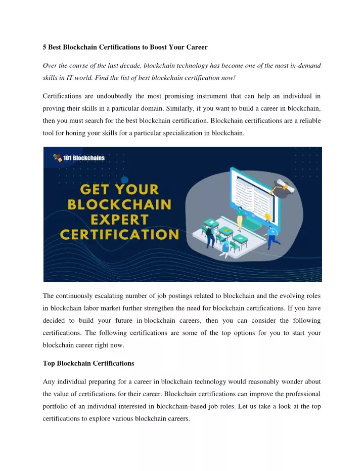 5 best blockchain certifications to boost your
