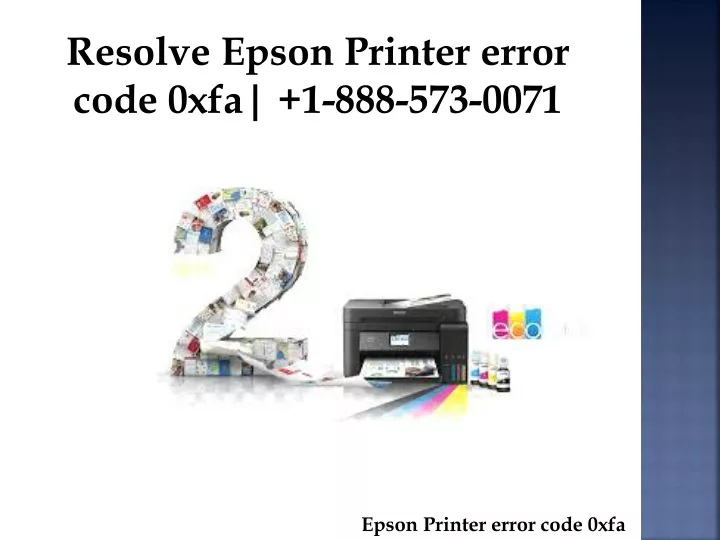 resolve epson printer error code 0xfa