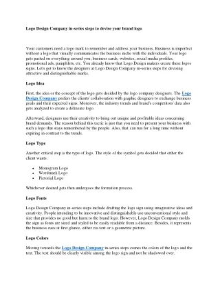 logo design company in series steps to devise