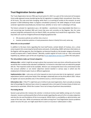 trust registration service update