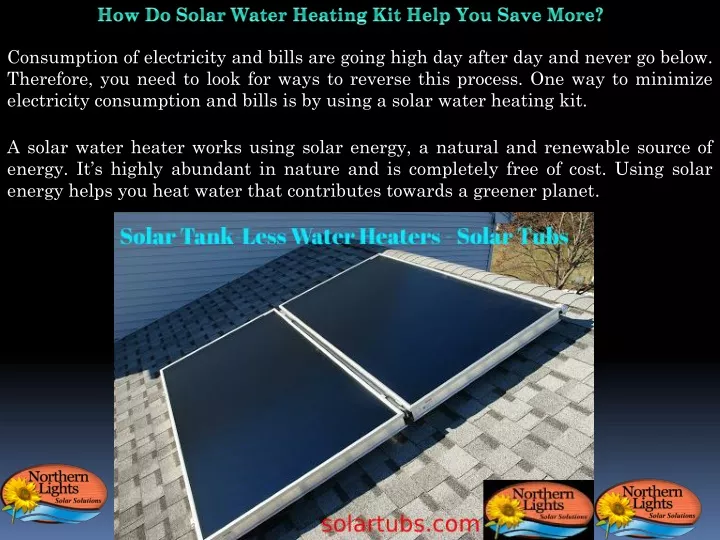how do solar water heating kit help you save more