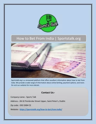 How to Bet From India | Sportstalk.org