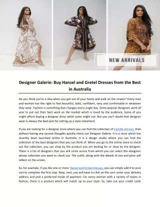 Designer Galerie: Buy Hansel and Gretel Dresses from the Best in Australia