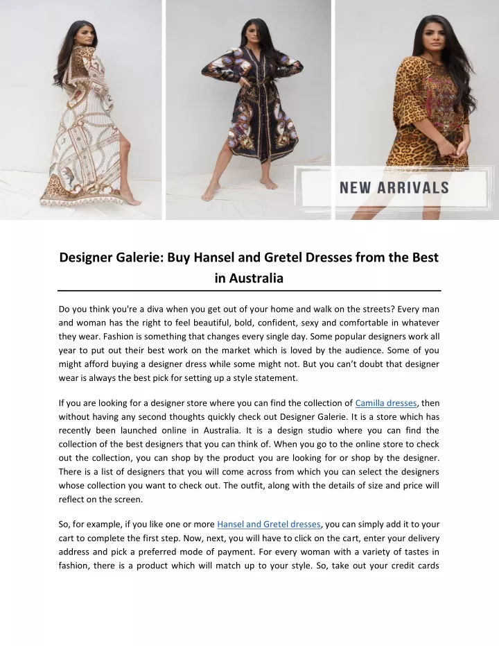designer galerie buy hansel and gretel dresses