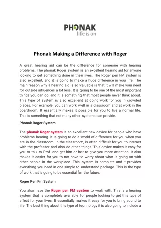phonak making a difference with roger