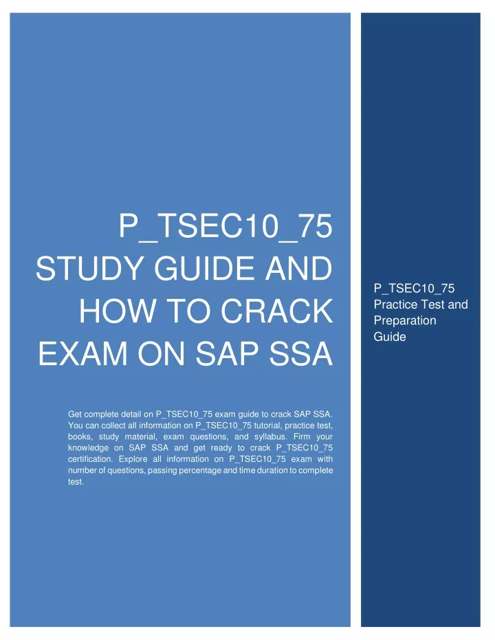 p tsec10 75 study guide and how to crack exam