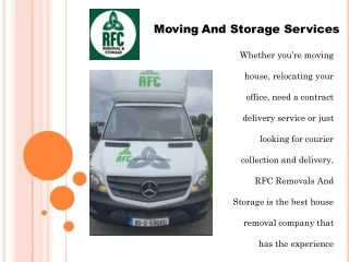 Moving And Storage Services | RFC Removals And Storage