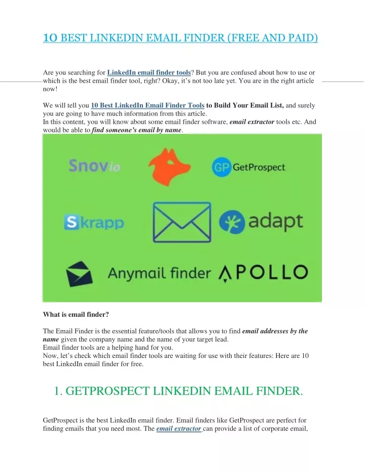 10 best linkedin email finder free and paid