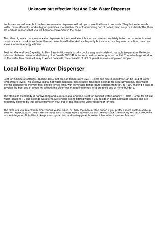 unknown but effective hot and cold water dispenser