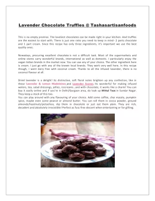 Lavender Chocolate Truffles @ Tashasartisanfoods
