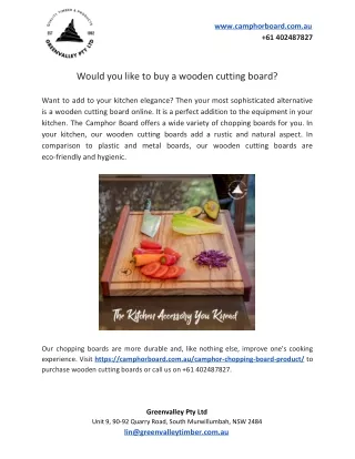 Would you like to buy a wooden cutting board?