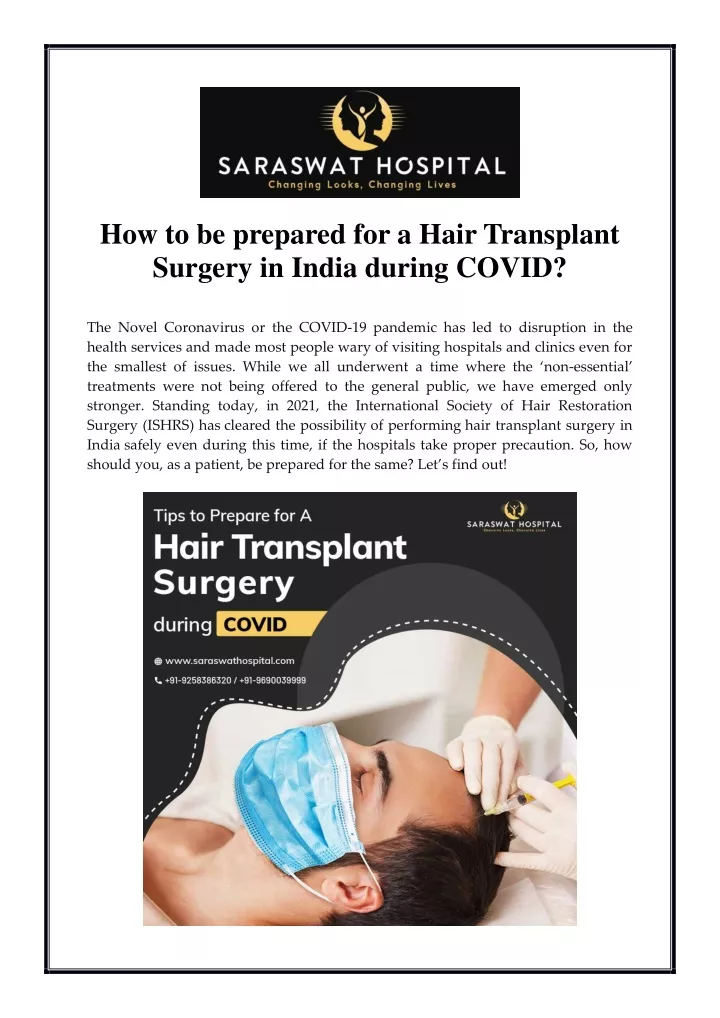 how to be prepared for a hair transplant surgery