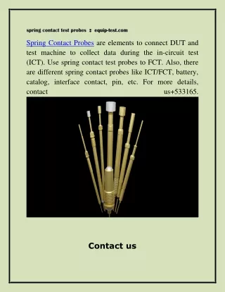 spring contact test probes equip test com spring
