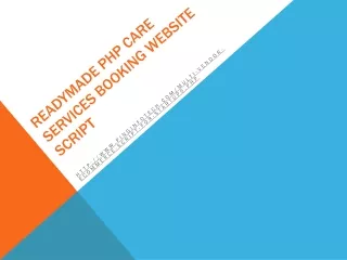 readymade php care services booking website script