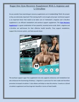 Sugar-free Gym Recovery Supplement With L-Arginine and L-Citrulline