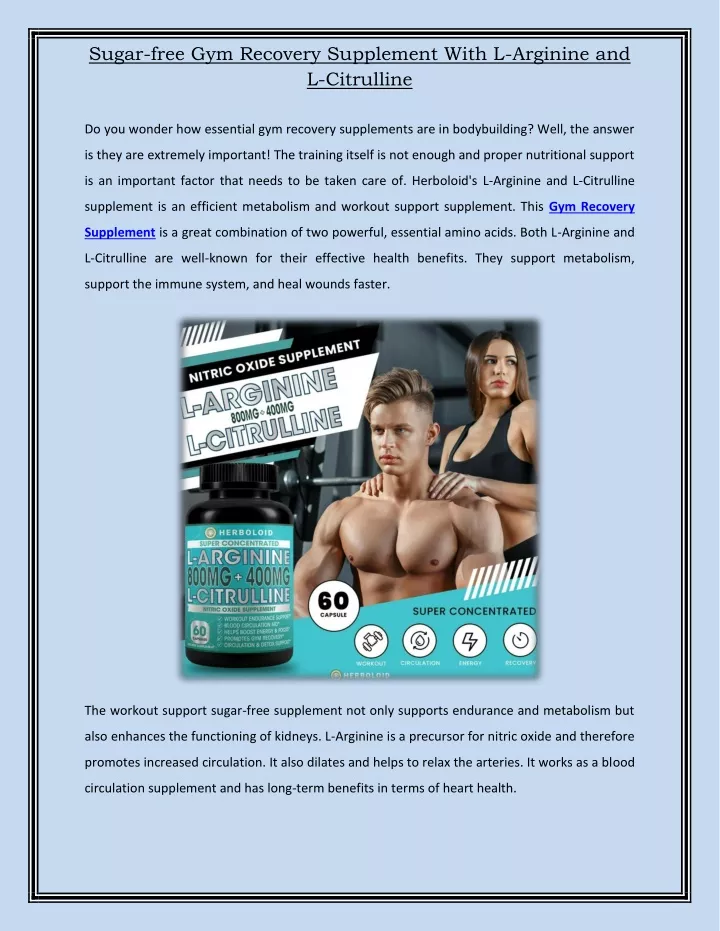 sugar free gym recovery supplement with