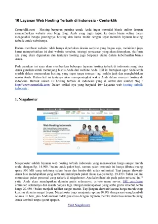10 layanan web hosting terbaik di indonesia